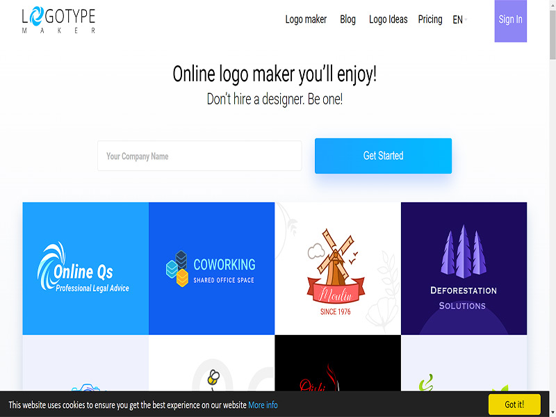 Công cụ thiết kế logo online Logo Type Maker